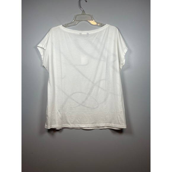NWT Lauren Ralph Lauren Logo-Print Short-Sleeve Top, White, Size XL - Picture 6 of 6